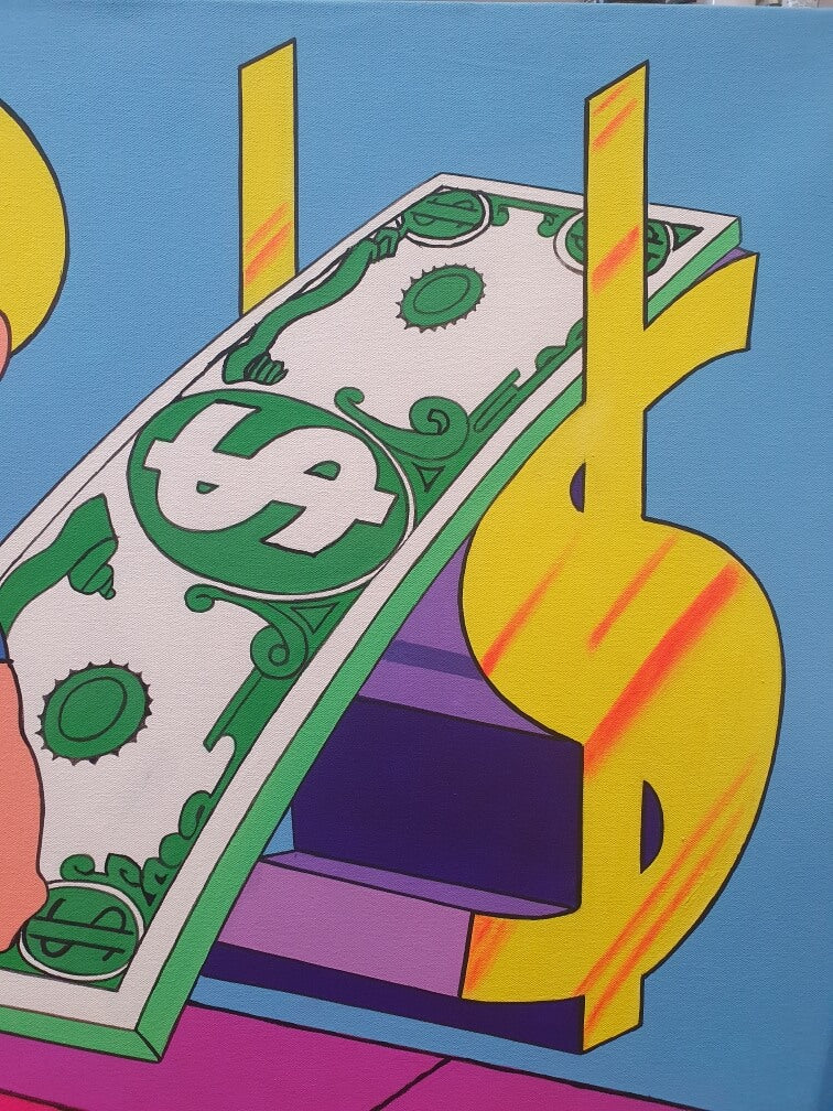 Dive into Financial Freedom: Money Dive - Original Art by FFUR