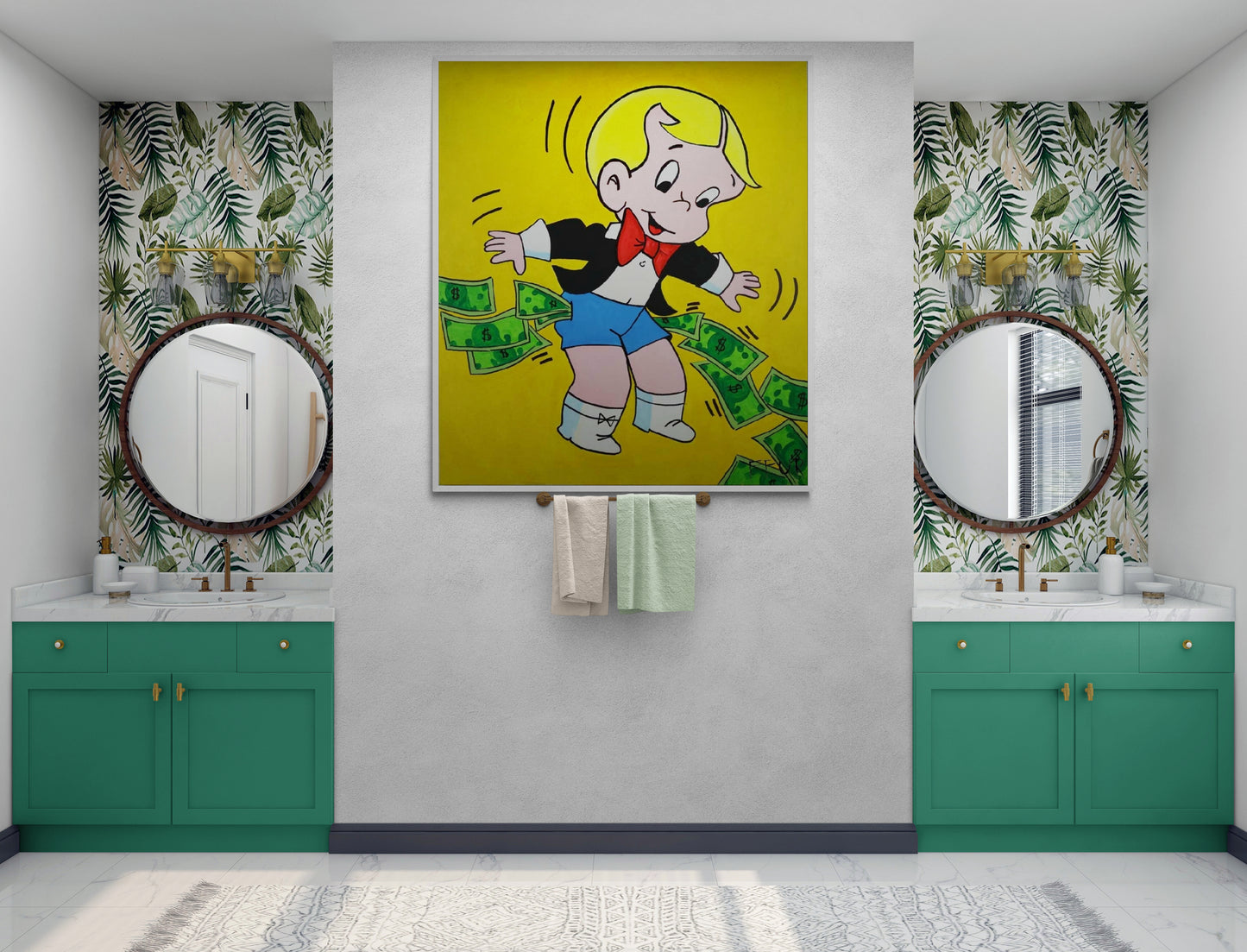 Richie Rich Wall Art Canvas - Guest Bathroom