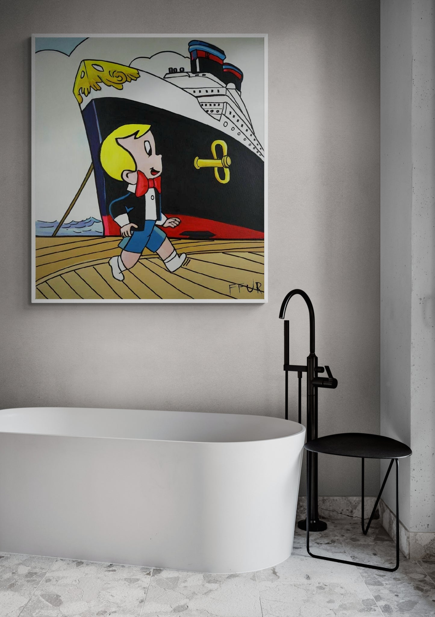 Richie Rich Wall Art Canvas - Bathroom