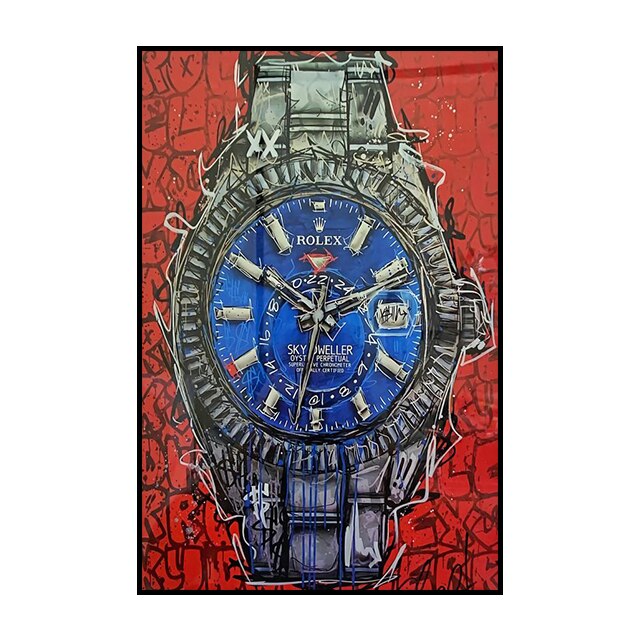 Rolex Wall Art: Graffiti Poster Canvas Painting