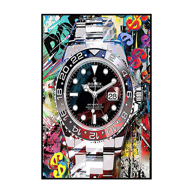 Rolex Wall Art: Graffiti Poster Canvas Painting