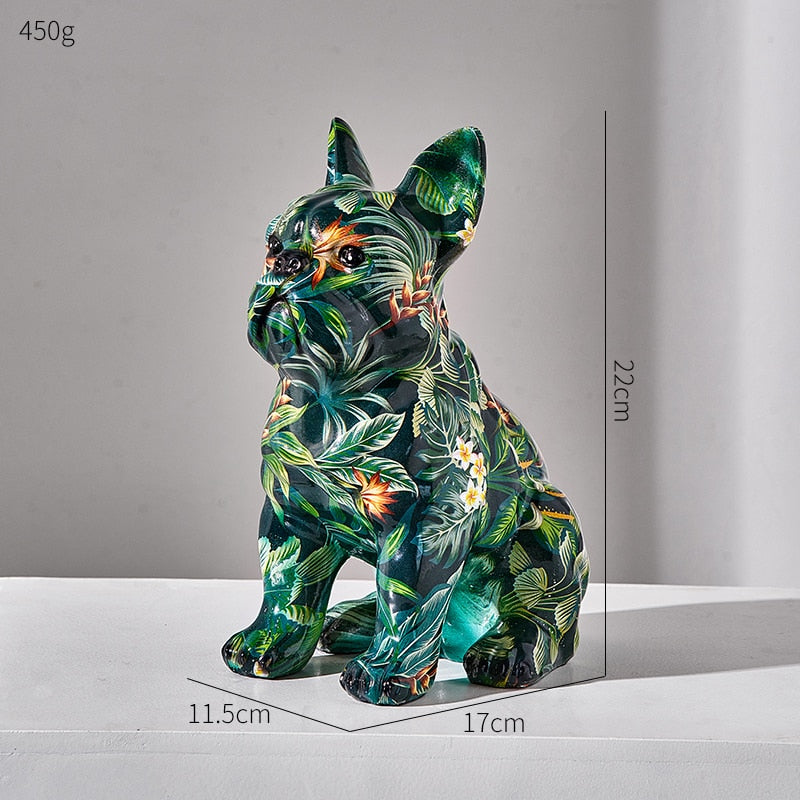 Graffiti French Bulldog Sculpture Home Deco Statue
