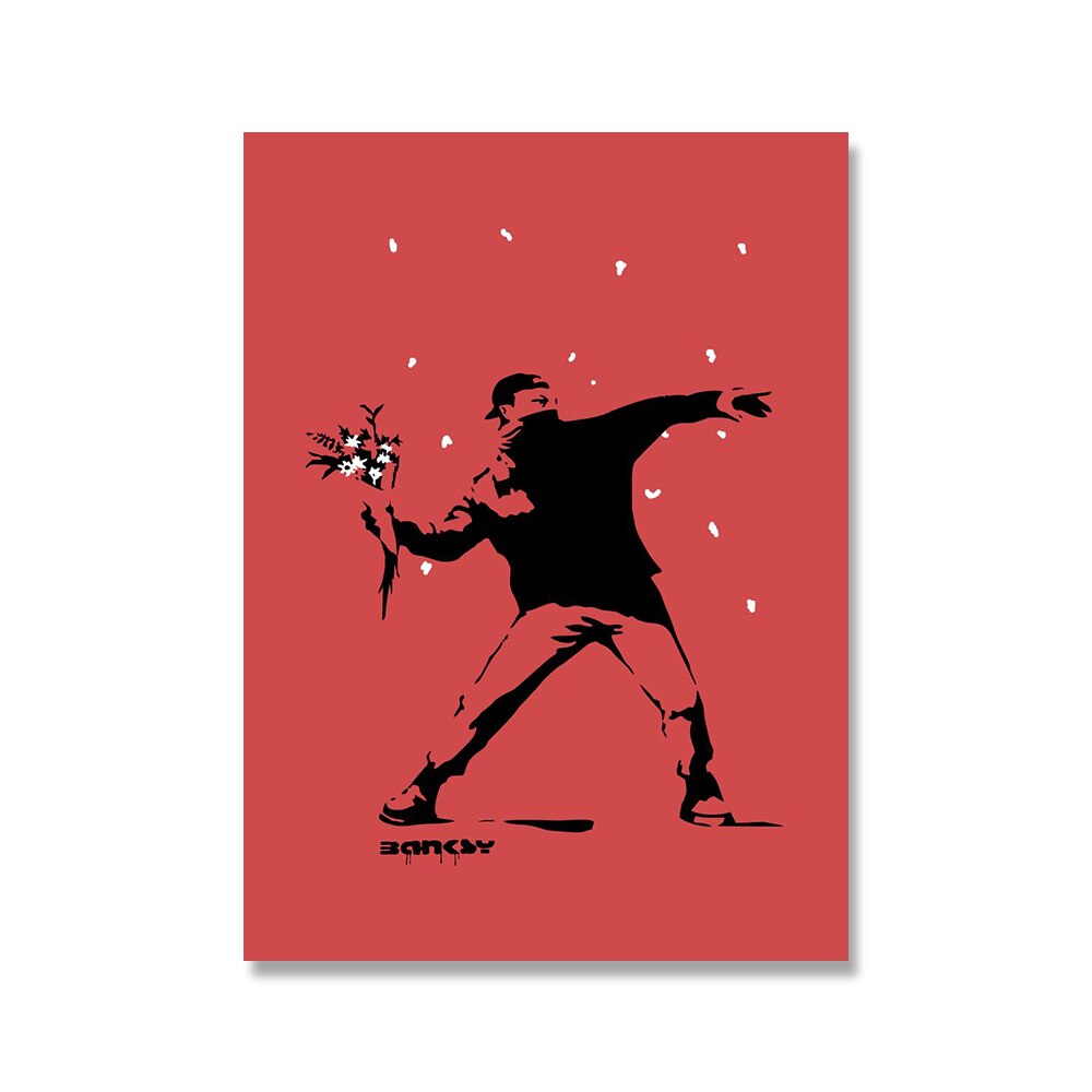 Abstract Banksy Graffiti Wall Art Canvas: Add a Touch of Urban Style to Your Decor