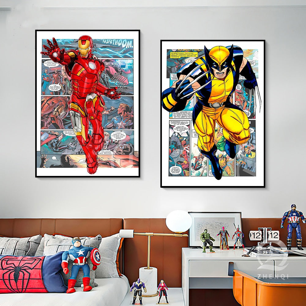 Bring Your Favorite Marvel Characters to Life with our Movie Poster Canvas Painting Collection