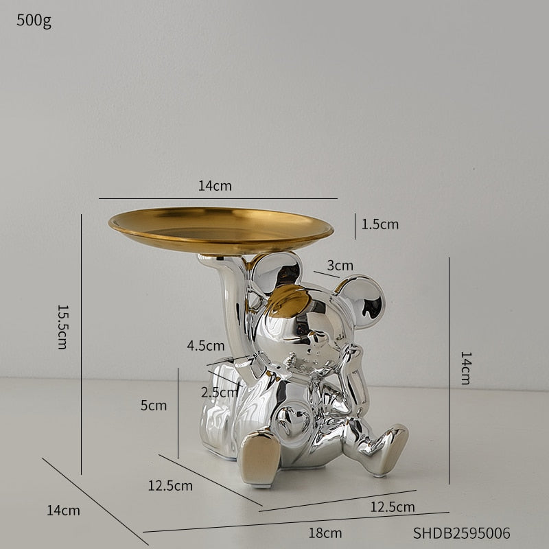 Electroplated Ceramic BearBrick Sculpture Home Deco Statue