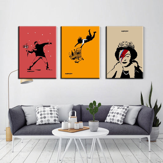 Abstract Banksy Graffiti Wall Art Canvas: Add a Touch of Urban Style to Your Decor
