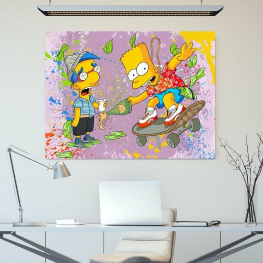 Bart and Milhouse Party Canvas