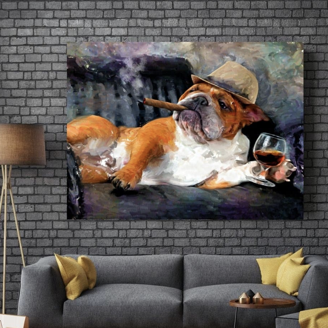 The Smoking Dog Canvas