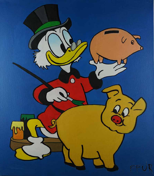 Scrooge McDuck Canvas - "Piggy Bank" by FFUR
