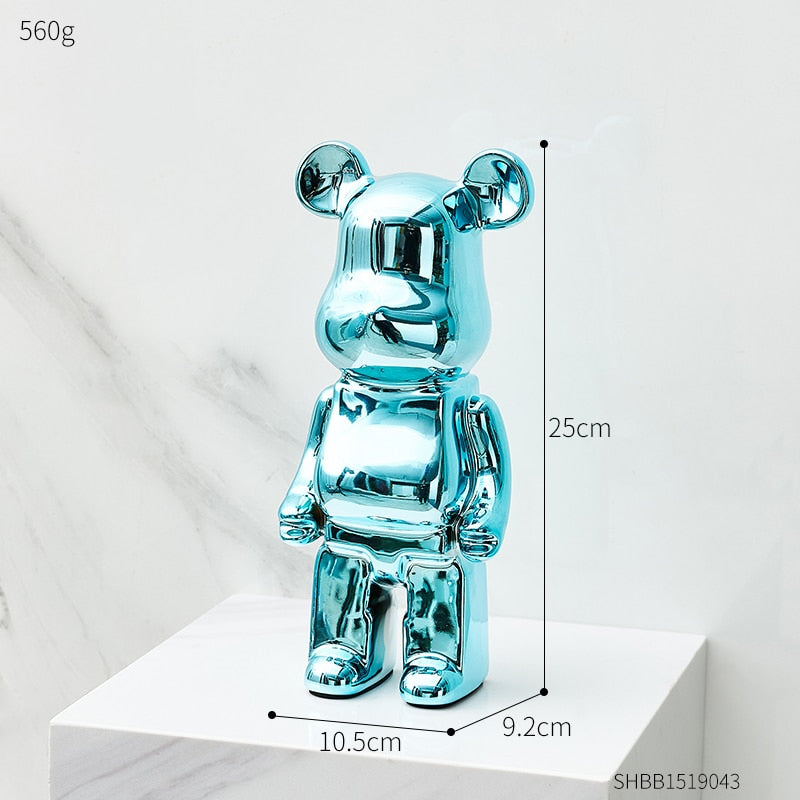 Electroplated Ceramic BearBrick Sculpture Home Deco Statue