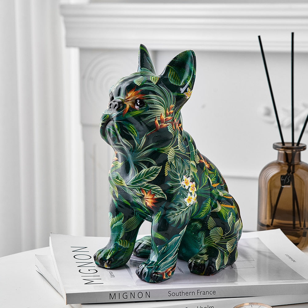 Graffiti French Bulldog Sculpture Home Deco Statue