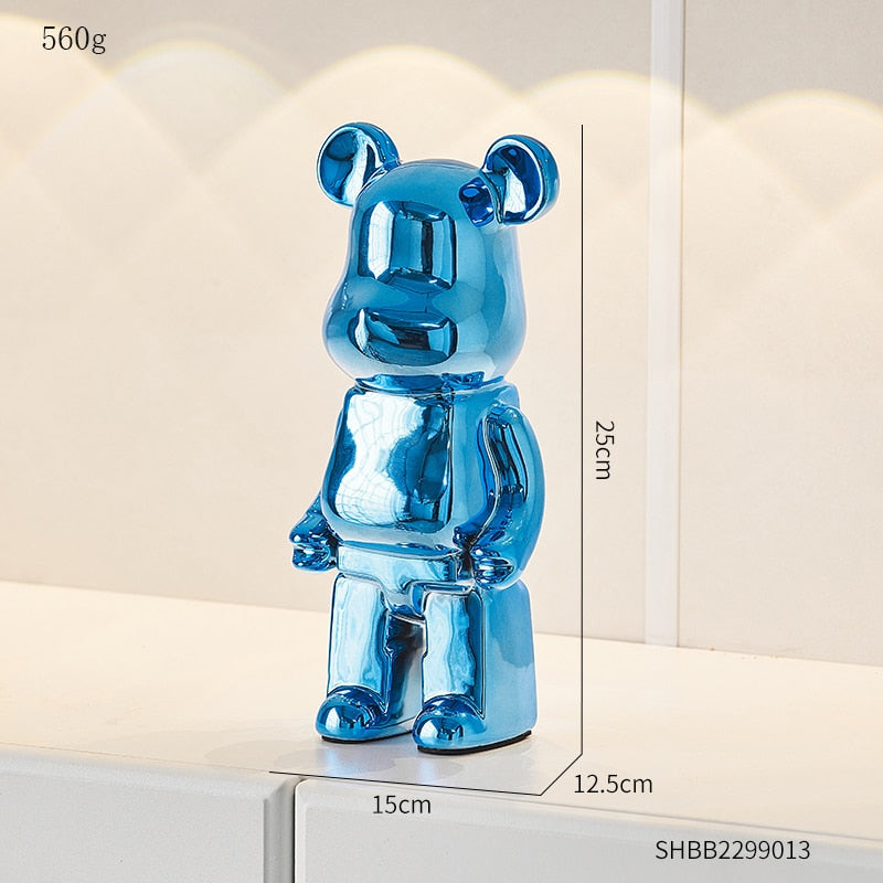 Electroplated Ceramic BearBrick Sculpture Home Deco Statue