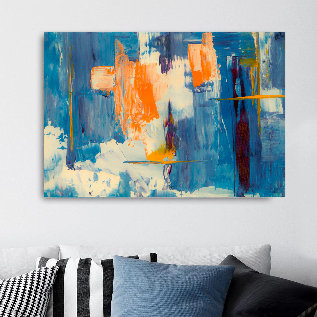 Antille Blue Abstract Canvas