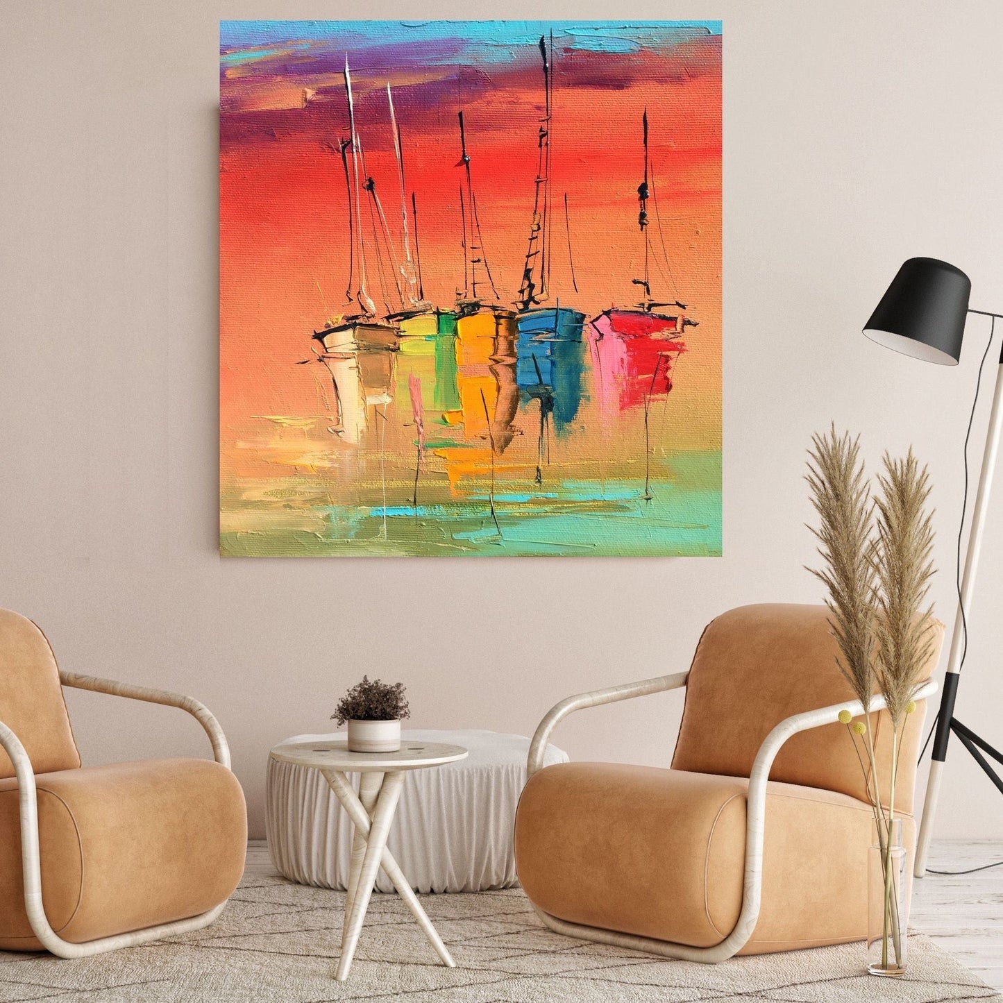 Sunset Boat Canvas