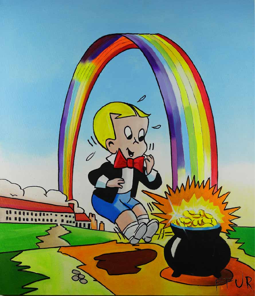 Richie Rich Canvas - "Rainbow Gold Pot" by FFUR