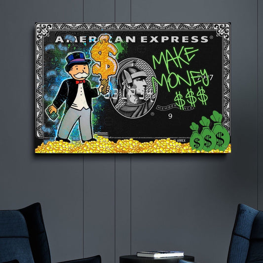Make Money Monopoly Graffiti Canvas